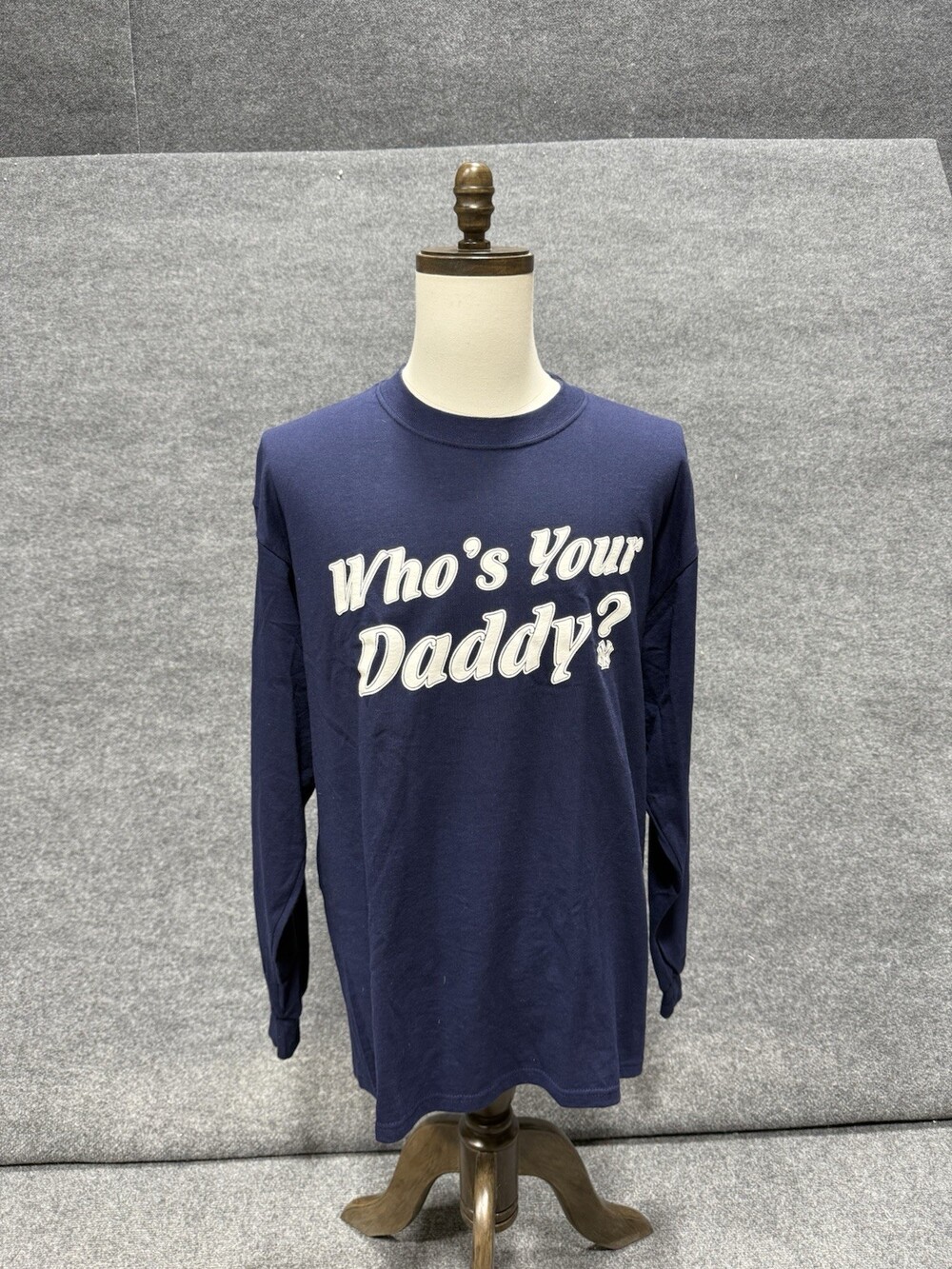 Vintage NY Yankees Whos Your Daddy Long Sleeve T Shirt Navy Mens XL